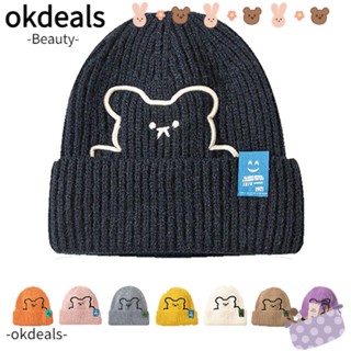 Okdeals หมวกแก๊ป ผ้าวูลถัก สไตล์ฮิปฮอป ให้ความอบอุ่น แฟชั่นฤดูหนาว สําหรับเล่นสกี