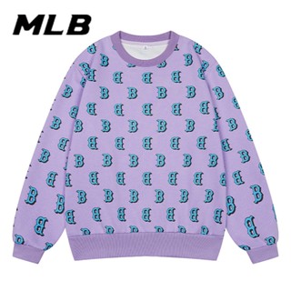 Mlb NY เสื้อกันหนาว คอกลม พิมพ์ลาย ของแท้ สําหรับคู่รัก