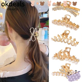 Okdeals กิ๊บติดผม ประดับไข่มุก คริสตัล พลอยเทียม เครื่องประดับ สําหรับผู้หญิง