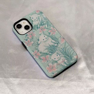 เคสโทรศัพท์มือถือแบบแข็ง ลายการ์ตูนกระต่าย ดอกไม้ ฤดูร้อน สําหรับ Iphone 14Promax 14Pro 14Plus 14 13Promax 13Pro 13 12Promax 12Pro 12 11Promax 11Pro 11