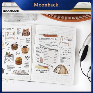 &lt;moonback&gt; สติกเกอร์ ลายการ์ตูนกราฟฟิก ไม่มีสารตกค้าง ลอกออกได้ สําหรับตกแต่งไดอารี่ ปิกนิก 2 แผ่น