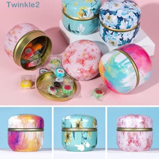 Twinkle กระปุกเหล็กใส่ชา ขนมขบเคี้ยว เทียน ขนาดเล็ก แบบพกพา หลากสี