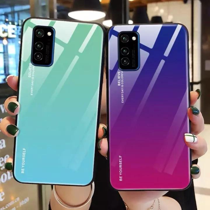 เคส Samsung Galaxy A02S เคสซัมซุง เคสกระจกสองสี เคสกันกระแทก TPU Case