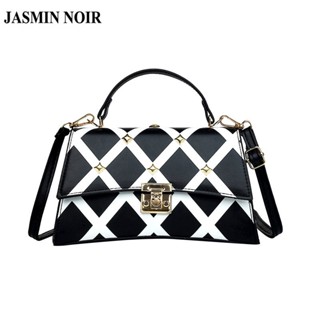 Jasmin NOIR กระเป๋าถือ สะพายข้าง หนัง PU แต่งหมุด สําหรับผู้หญิง