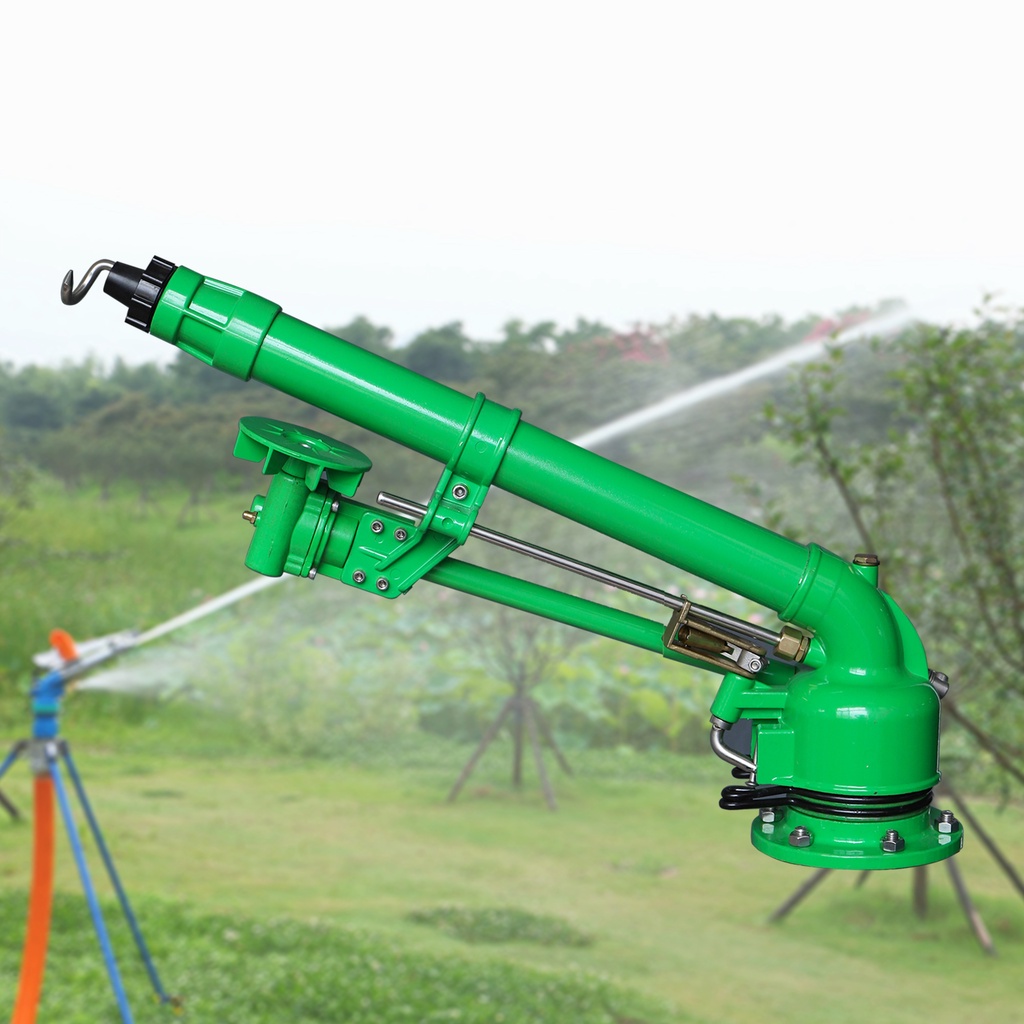 1.5 นิ้วโลหะ Turbo Spray Gun Iarge Sprinkler 360 องศาสเปรย์หมุนอัตโนมัติ Long-Distance Garden การเกษตรรดน้ําชลประทาน