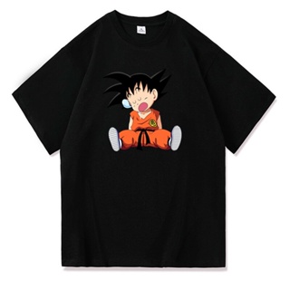 เสื้อยืดแขนสั้นใหม่เสื้อยืดชายญี่ปุ่นอะนิเมะ Dragon Ball พิมพ์ Harajuku 90S แขนสั้น100% Cotton T เสื้อ MensT ขนาดใหญ่ T