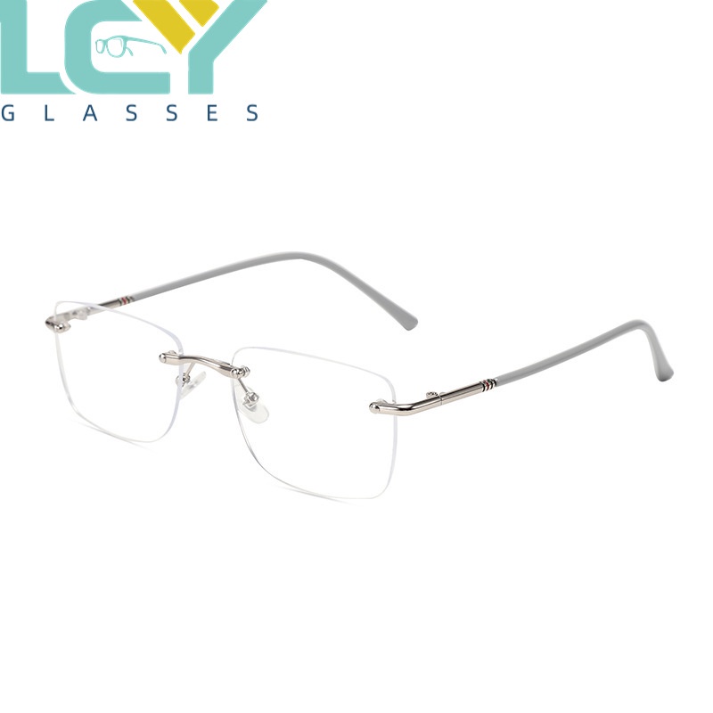 [-0°~-500°] แว่นตาสายตาสั้น ไร้ขอบ เบาพิเศษ สไตล์ย้อนยุค ป้องกันแสงสีฟ้า สําหรับผู้ชาย และผู้หญิง - รูปที่ 3