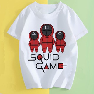 Squid Game Costume Kawaii Graphic T-Shirt Spring And Autumn Short-Sleeved Bottoming Shirt Childrens Clothing Hallo_01