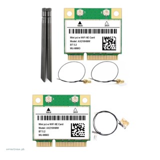 【seve*】อะแดปเตอร์การ์ด Wifi ไร้สาย บลูทูธ 5.2 6E AX210HMW Mini PCI-E