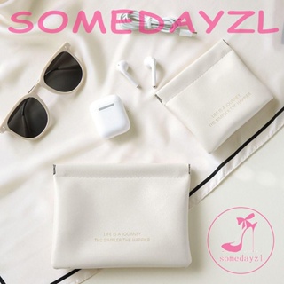 Somedayzl ใบไม้ ฤดูใบไม้ผลิ กระเป๋าข้อมูล กลางแจ้ง สร้างสรรค์ สายเคเบิล ถุงเก็บผ้าอนามัย ถุงเก็บ ปิดตัวเอง สิ่งของขนาดเล็ก กระเป๋าผู้หญิง เปลี่ยนกระเป๋า