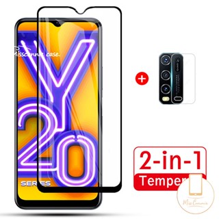 กระจกนิรภัยกันรอยหน้าจอ เลนส์กล้อง 2 In 1 สําหรับ Vivo Y35 Y02 Y11 Y20 Y16 Y02s Y17 V23 Y15S Y22 Y15A Y1S Y91C Y30 Y91 Y21 Y33S Y21S Y21T Y20i Y12s Y76 Y72 S1 Y19