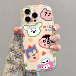 ✅/promax เคสโทรศัพท์มือถือแบบนิ่ม ใส กันกระแทก ลายชินจัง สําหรับ 12 13 11 xsXiaobai xriPhone14 Apple 8p7 GLCU เคสโทรศัพท์มือถือ