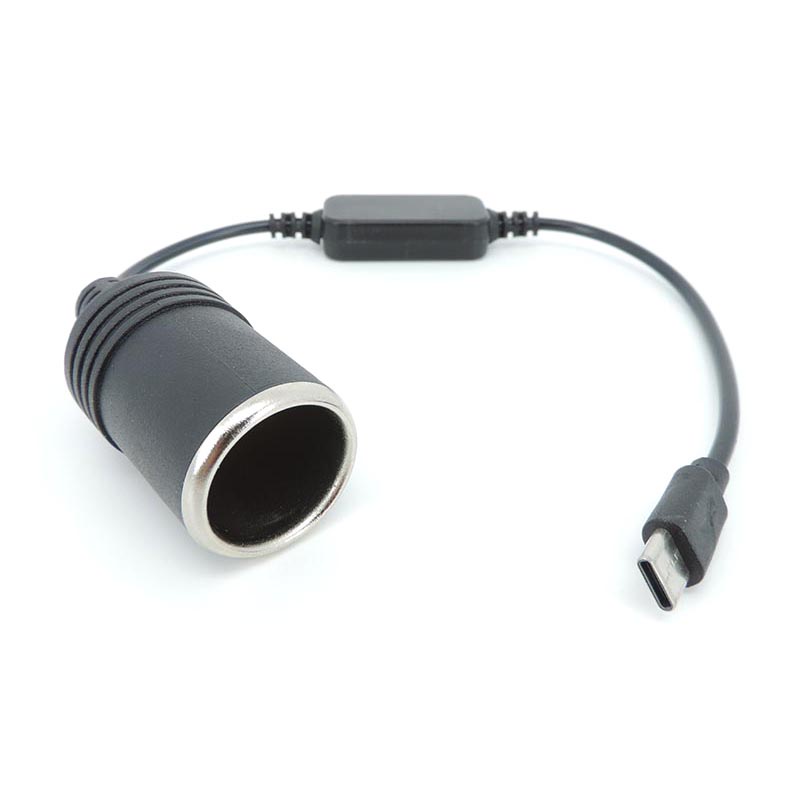 Usb C ประเภท C 5V ถึง 12V รถซ็อกเก็ตหญิง Converter อะแดปเตอร์สายไฟสําหรับไฟแช็กเครื่องดูดฝุ่น THH1