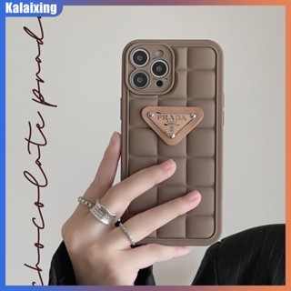 เคสซิลิโคนนิ่ม ลายโลโก้ Prada 3D สําหรับ iPhone 14 Pro Max 14Plus 13 Pro Max 12 ProMax 11 Xs Max Xr X Xs