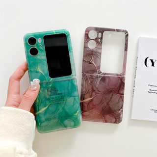 เคสโทรศัพท์มือถือแบบนิ่ม กันกระแทก ลายหินอ่อน สําหรับ Oppo Find N2 Flip