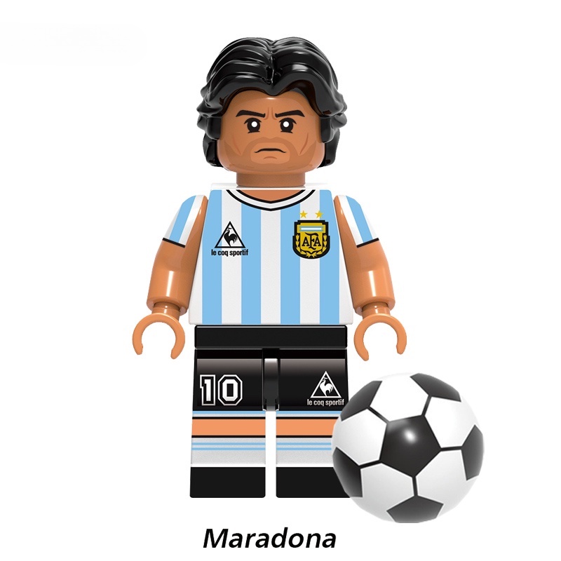 ใหม่ ฟิกเกอร์ตัวต่อ นักฟุตบอลชื่อดัง Messi Mbappe Ronaldo Maradona ขนาดเล็ก ของเล่นสําหรับเด็ก - รูปที่ 2