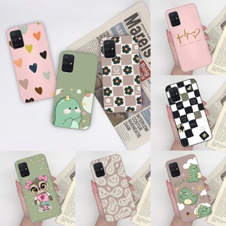 เคสโทรศัพท์มือถือ ซิลิโคน กันกระแทก ลายการ์ตูนไดโนเสาร์หัวใจน่ารัก แฟชั่น คุณภาพสูง สําหรับ Samsung Galaxy A71 5G A 71 5G