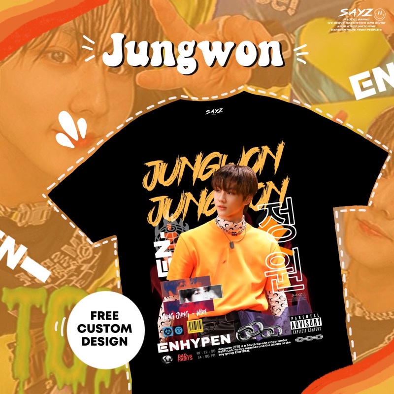 WG【hot tshirts】(พร้อมส่ง) เสื้อยืด ลาย Jungwon Enhypen | ชุด Enhypen | หยางจองวอน | โดย sayzco2022_0