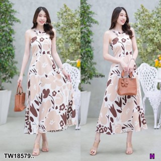 ส่งไว พร้อมส่ง 💗พร้อมส่ง Maxi dress แม็กซี่เดรสยาวลายดอกไม้ ทรงคอวี ชุดไปทะเล ชุดไปเที่ยว ชุดเซ็ท ทำงาน