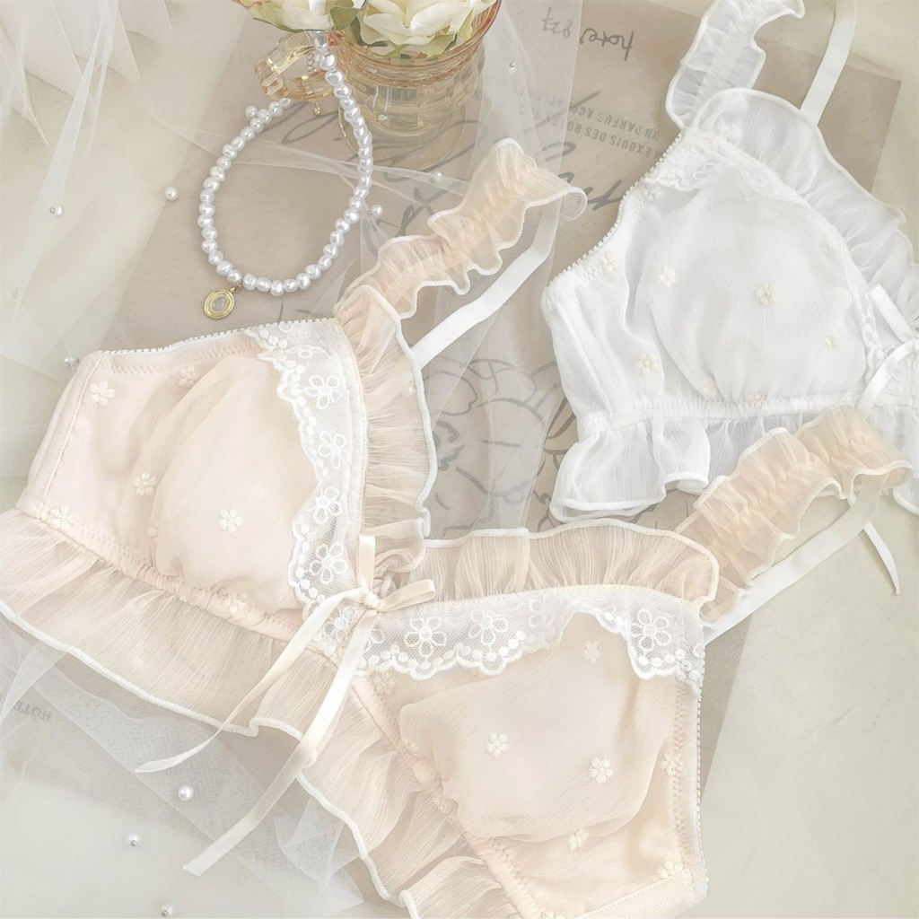 สไตล์ใหม่ นักเรียนญี่ปุ่น ชุดชั้นใน ลูกไม้หวาน ปรารถนาบริสุทธิ์ สไตล์บาง ชุดชั้นในไร้สาย - รูปที่ 3