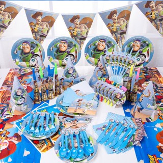 ช้อนส้อม ลายการ์ตูน Toy Story Mania แบบใช้แล้วทิ้ง สําหรับงานปาร์ตี้วันเกิดเด็ก