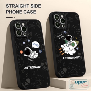 เคสโทรศัพท์มือถือ TPU นิ่ม ขอบตรง ลายการ์ตูนนักบินอวกาศ NASA สําหรับ Infinix Hot 11 8 11s 9 12 20 20s 10t 10s 12i 10Lite Hot 12 11 10 9 Play 12pro Note 11 12 G96 8 12 2023 Smart 4 5 6 Plus เคส