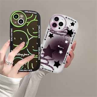 เคสโทรศัพท์มือถือ ซิลิโคนนุ่ม ลายหน้ายิ้ม และดาว สําหรับ Realme C55 5 5i 6i C3 C35 C21Y C25Y C21 RealmeC11 C11 2021 C25 C15 C12 C2 HOSTR