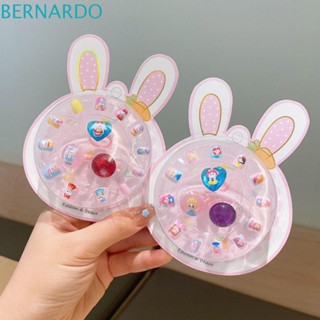 Bernardo เล็บปลอม ลายการ์ตูนเจ้าหญิง พร้อมแหวน DIY สําหรับเด็ก