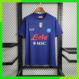 เสื้อกีฬาแขนสั้น ลายทีม Napoli Jersey สีกรมท่า สําหรับผู้ชาย 2023 24