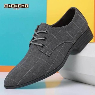 คัทชูผูกเชือกรองเท้าหนังผู้ชายCasual shoes รองเท้าคัทชู ครบไซส์ คัทชูผูกเชือก สีดำ หนังแท้