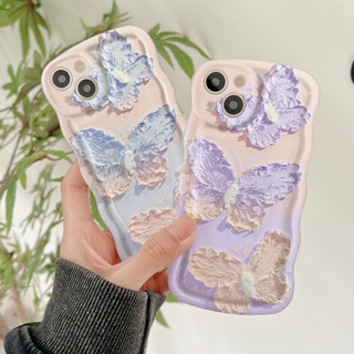 Clear Casing For iPhone 15 14 13 12 11 Pro Xs max Mini 7 8 6 6S Plus X XR 14ProMax 13promax 12promax 11promax 6+6S+ 7+ 8+ lovely Oil Painting 3D Butterfly Fine Hole Phone Case Cover BW 49