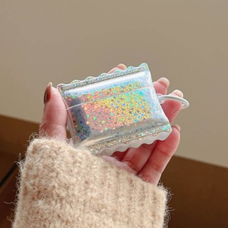 เคสป้องกันหูฟัง แบบนิ่ม ลายกลิตเตอร์ สีสันสดใส สําหรับ Apple Air Pods 2 3