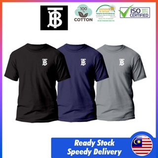 [Official][PROMOSI HEBAT] 100% Cotton BURBERRY PARKER TB Round Neck Unisex T-Shirt TShirt Lelaki Full Cotton Baju