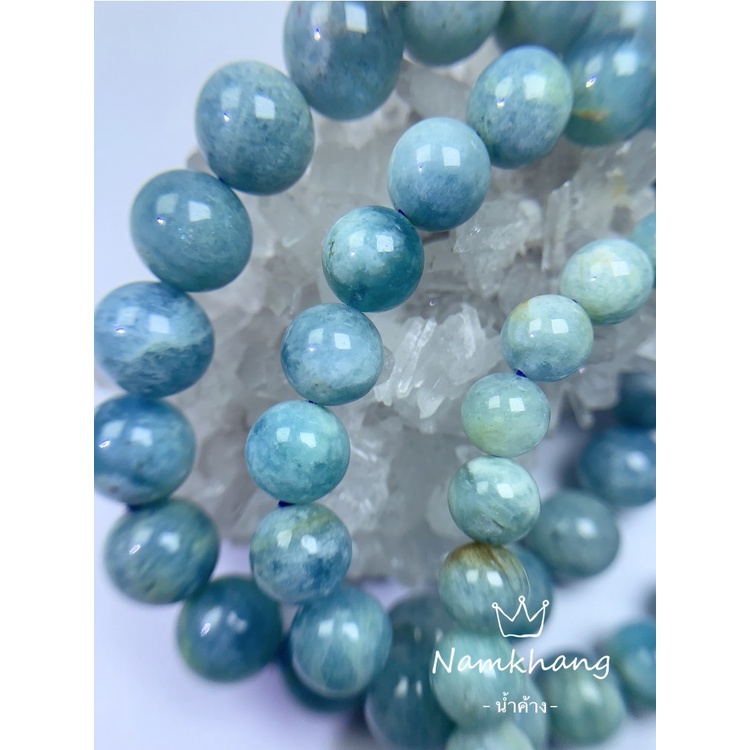 Aquamarine คริสตัลธรรมชาติ สีฟ้า สีเขียว สองสี พร้อมใบรับรอง สไตล์พระ แฟชั่น เข้ากับทุกการแต่งกาย