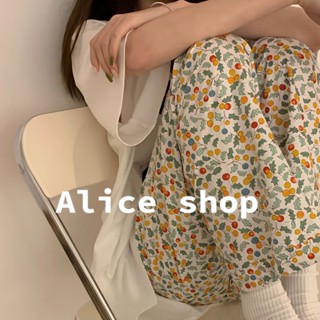 Alice  กางเกงขายาว เสื้อผ้าแฟชั่นผู้หญิง กางเกงเอวสูง กางเกงลายดอก  สวยงาม Beautiful High quality Comfortable A23L0EY 36Z230909