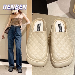 RENBEN แฟชั่นใหม่เป่าโถวผู้หญิงรองเท้าเดี่ยวสบาย loafers แบนลื่นบน