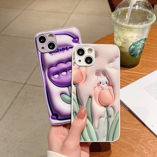เคสโทรศัพท์มือถือแบบแก้ว ลายดอกทิวลิป สีเมทัลลิก แฟชั่น สําหรับ iPhone 14 11 X 7 8 Plus XR 12 XS 13 Pro Max