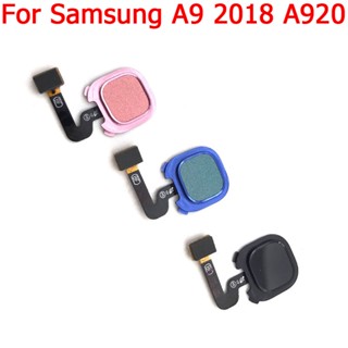 อะไหล่ปุ่มโฮม เซนเซอร์ลายนิ้วมือ ID สายเคเบิลอ่อน สําหรับ Samsung Galaxy A9 2018 A9s A9 pro A9200 A920 A920F 1 ชิ้น