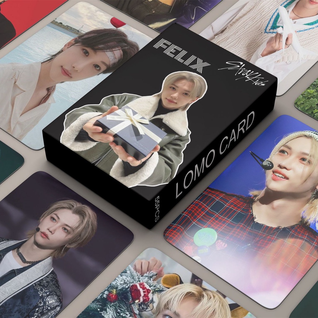 55 ชิ้น/กล่อง Felix Photocards STRAY KIDS การ์ด Lomo Straykids Felix Kpop โปสการ์ด