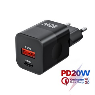 อะแดปเตอร์ชาร์จโทรศัพท์มือถือ 20W PD Mini USB Type C 2 พอร์ต QC3.0