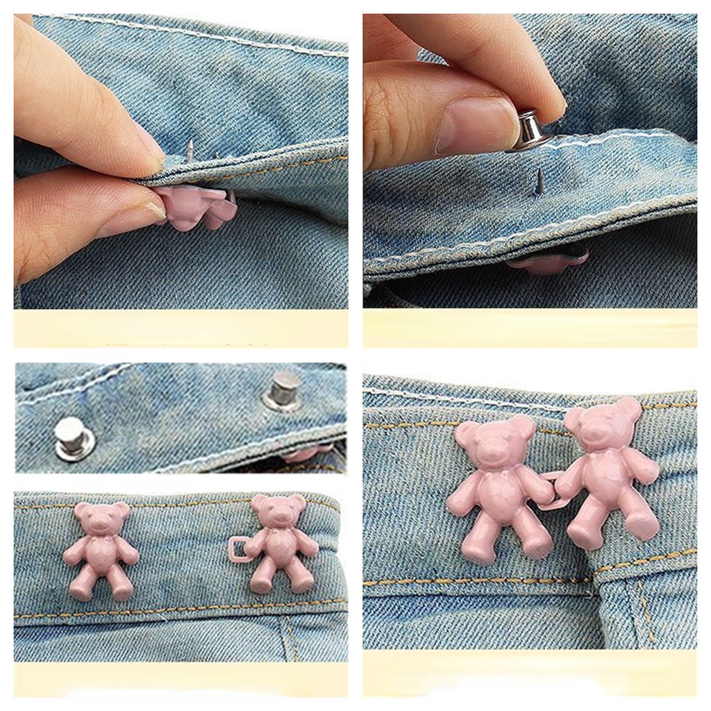 เข็มกลัด แต่งกระดุม รูปหมี ขนาดใหญ่ ถอดออกได้ สําหรับตกแต่ง - รูปที่ 2