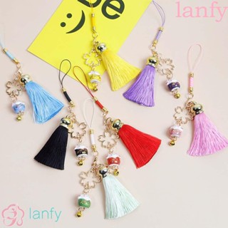 Lanfy สายคล้องโทรศัพท์มือถือ จี้โลหะ รูปแมวนําโชค ของขวัญสําหรับผู้หญิง