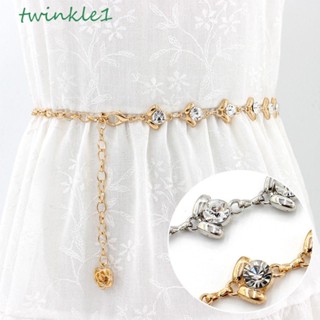 Twinkle1 เข็มขัดคาดเอว สายโซ่ ประดับคริสตัล แฟชั่นสไตล์เกาหลี สําหรับผู้หญิง