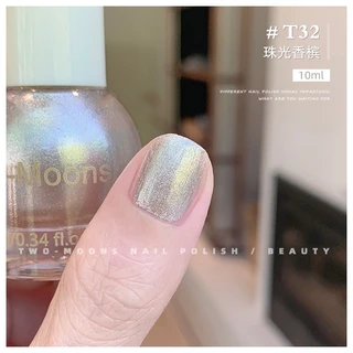 🌈ส่งจากไทย Two moons แบบมีกลิตเตอร์ สีทาเล็บกึ่งเจลสไตล์เกาหลี ทาเองได้ ไม่ต้องใช้เครื่องอบ สีสวยเหมือนไปทำที่ร้าน 💅🏻