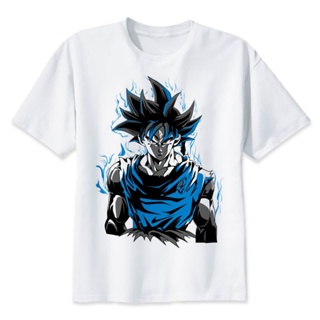 2023NEXเสื้อยืดผ้าฝ้าย เสื้อยืดใหม่ 2022DRAGON BALL Saiyan Dragonball Z DBZ Goku 010 เสื้อยืดคอกลมสีขาวL XL  XXL 3XL