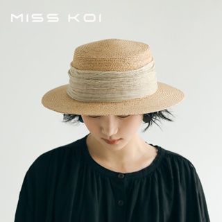 Misskoi [พร้อมส่ง] หมวกฟางกันแดด สไตล์เกาหลี เหมาะกับเดินชายหาด แฟชั่นฤดูร้อน สําหรับผู้หญิง