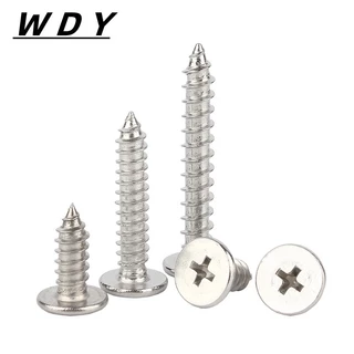 [Yhm1]สกรู สแตนเลส 304 แฉก เกลียวปล่อย ปลายแหลม น็อต Flat Head Phillip Tapping Screw M2M2.3 M2.6 M3M3.5M4