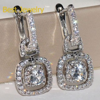 Best Jewelry ต่างหูระย้าเพชรเกรดพรีเมี่ยม ประกายไฟเทียเท่าเพชรแท้ เครื่องประดับออกงาน เกรดสวย สร้อยเพชร รับ dropship