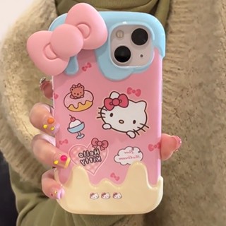 เคสป้องกันโทรศัพท์มือถือ แบบนิ่ม ลายแมว ประดับโบว์ สามมิติ สําหรับ Iphone 14promax 13promax 12promax 11promax xsmax