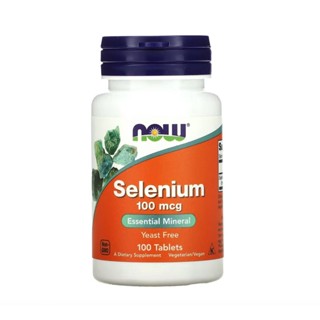 [ ซีลีเนียม ] NOW Foods, Selenium (100 mcg) x 100 เม็ด